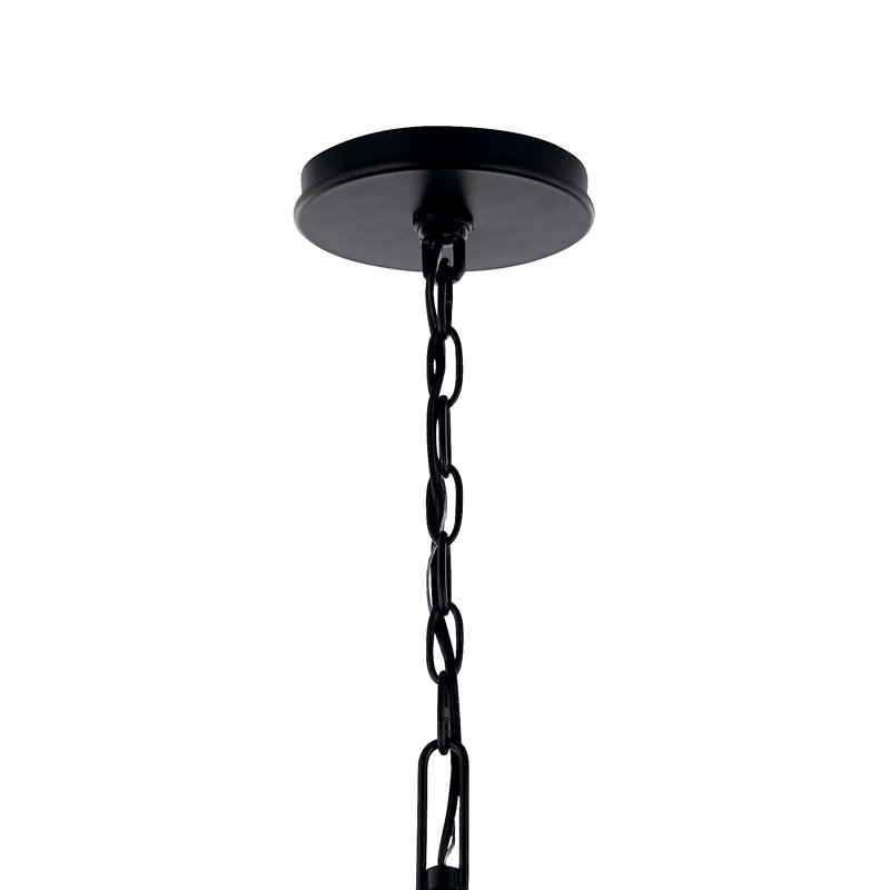 Steel Dimmable Classic / Traditional Chandelier, 25" H x 52" W x 52" D, Satin Black, 8