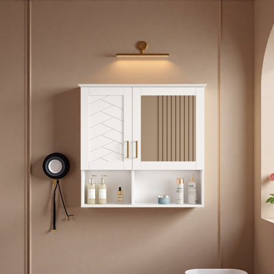 2-In-1 Bathroom Mirror Cabinet, 30 Inch Wall Mounted Medicine Cabinet With Adjustable Shelves & Soft Close Doors, High-Define Mirror With Storage For Bathroom Vanity