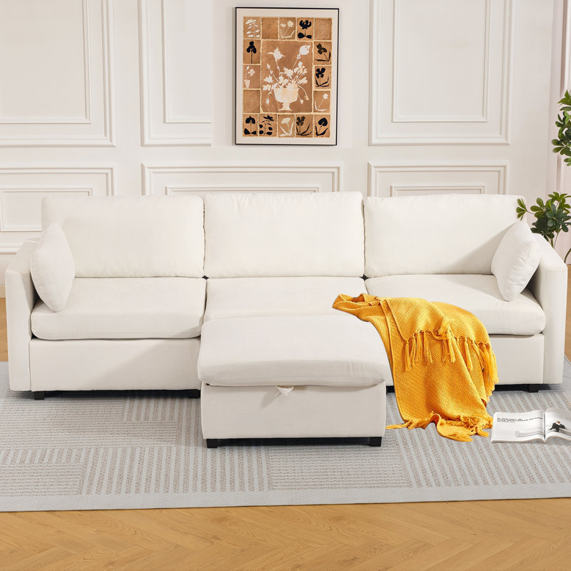 Canapé modulaire Cottle, Beige, H 33,07 po x l 109 po x P 56,3 po