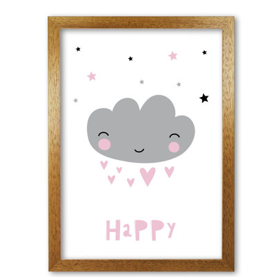Happy Cloud 1 Piece Single Picture Frame Wall Art