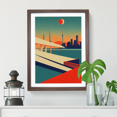 City Skyline Deco No.1 - Framed Print