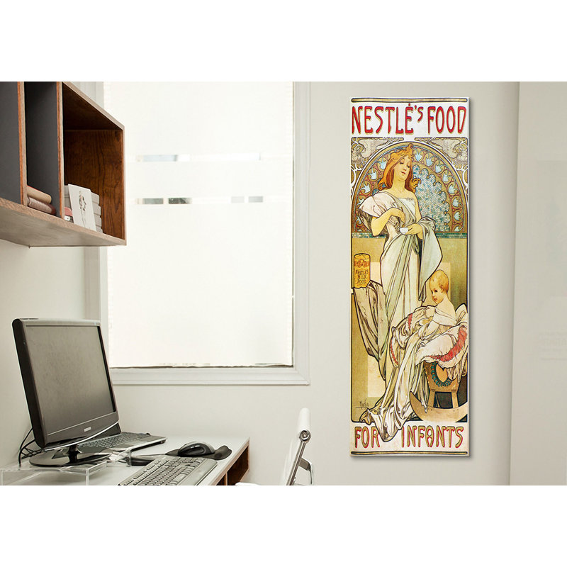"nourriture pour nourrissons 1898" par alphonse mucha, impression sur toile tendue glissez, H 36 po x l 12 po x P 1,5 po