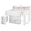 Structure de lit mezzanine polyvalente et moderne avec bureau, tablettes intégrées et éclairage DEL-1683405498
