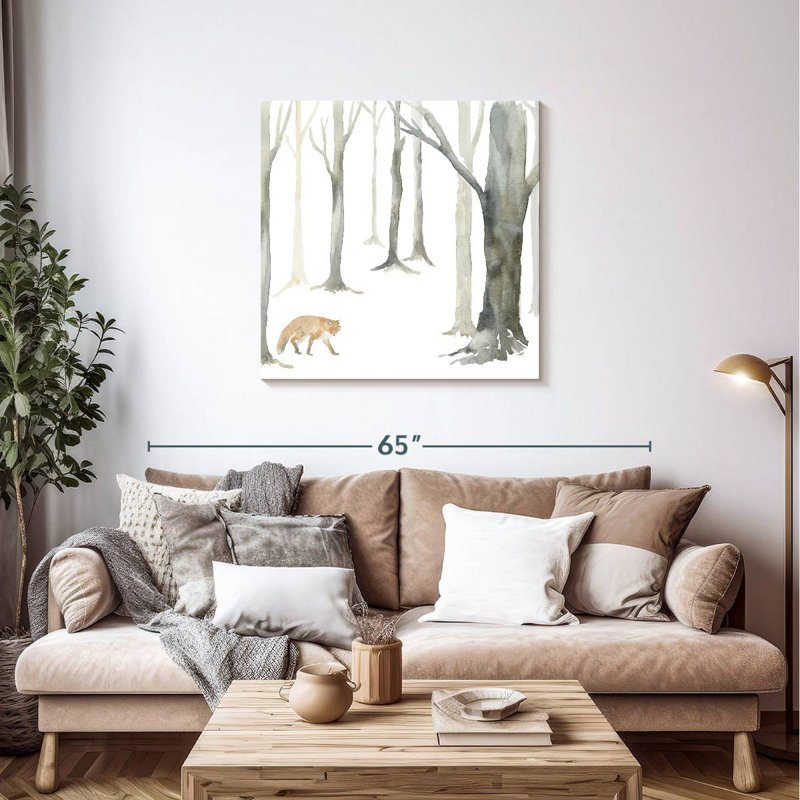 Renard de la forêt en hiver, H 36 po x l 36 po