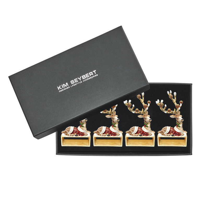Blitzen Napkin Rings in a Gift Box