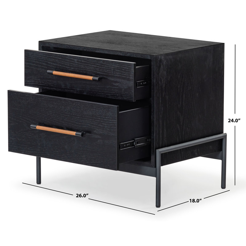 Chandri 2 - Drawer Nightstand, Brown/Black