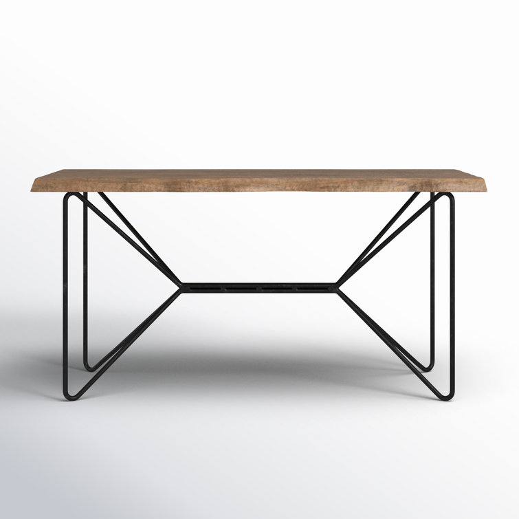 Medium Brown Live Edge Acacia Wood Finish Office Desk With Black Matte Butterfly Wing Shaped Base Medium Brown Live Edge Acacia Wood Finish Office Desk With Black Matte Butterfly Wing Shaped Base