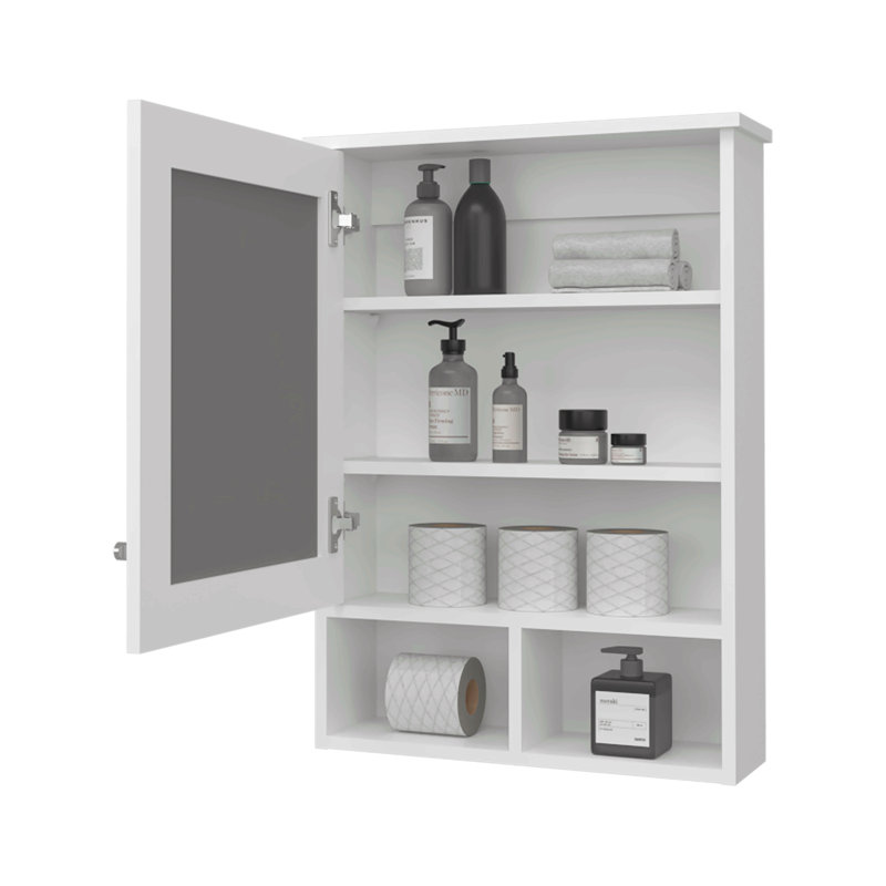 Pharmacie avec porte et miroir inclus, White