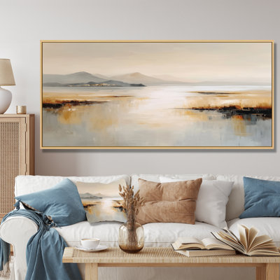 Brown Grey Sunset Over Flathead Lake - Montana Canvas Art, Brown Landscape Wall Art