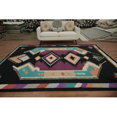Tapis à motif géométrique vibrant de style sud-ouest 8 x 10