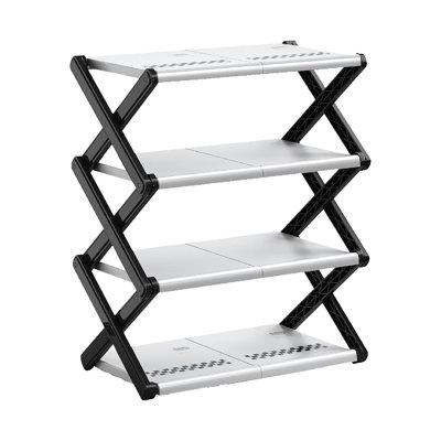 Étagère à chaussures double pliante sans assemblage à quatre niveaux JOYBOS, pouvant accueillir 8 à 12 paires de chaussures, H 25,2 po x l 20,5 po x P 9,8 po