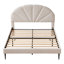  Deeb Tufted Boucle Upholstered Flower Silhouette Headboard Platform Bed-787205998-760748449