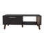 Table basse de 47 po de largeur avec une tablette ouverte et une porte d'armoire rétractable Vance