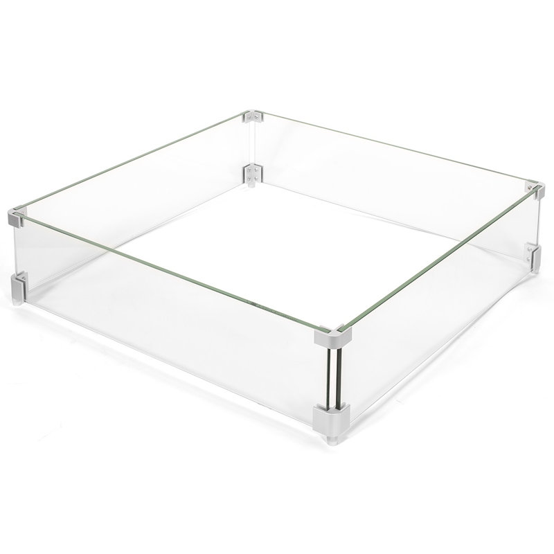 Pare-étincelles de table (verre), H 6 po x l 24 po x P 24 po