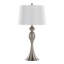 Lampe de table contemporaine en nickel brossé 30 "Ashland avec abat-jour en lin blanc de Grandview Gallery par LumiSource - Ensemble de 2