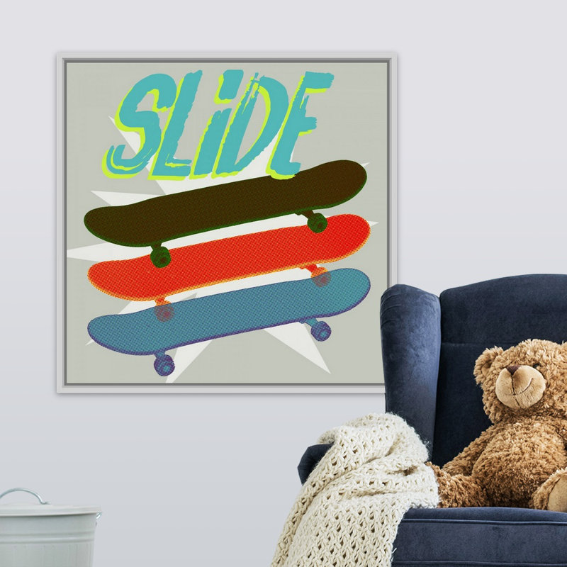 Art sur toile sk8r ii Sieber, H 24 po x l 24 po x P 1,75 po, Cadre flottant blanc