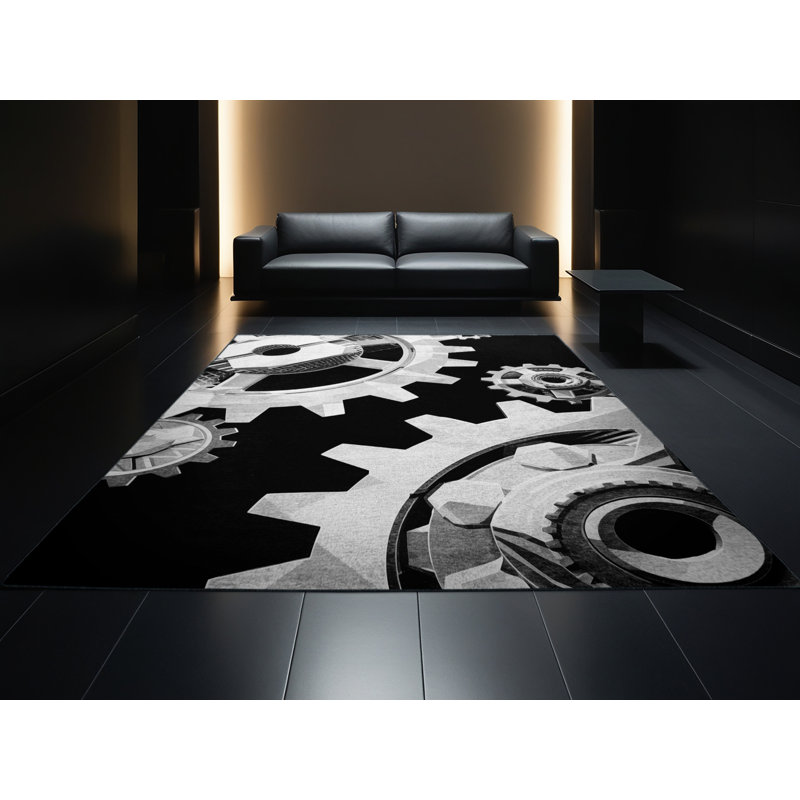 Tapis industriel gris à paillettes Soft Softh, 7 x 9