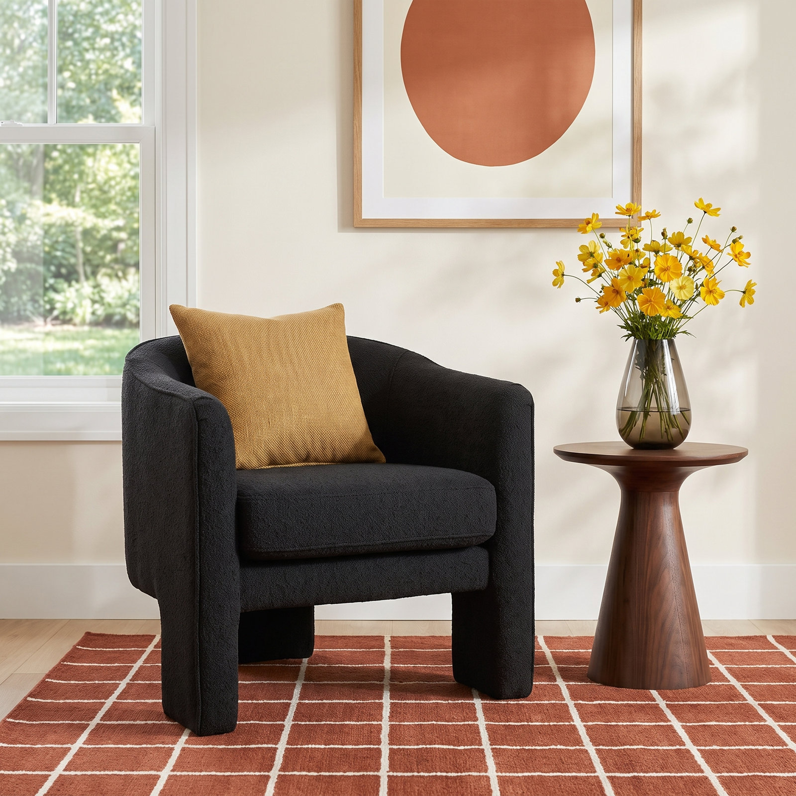 Upland Armchair, Black Boucle