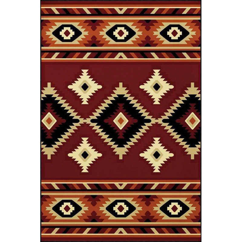 Diamond Flower Geometric Decorative And Woven Base Washable Carpet, Runner 3'4" x 9'11"