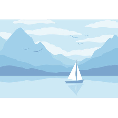 Landscape With Sailboat - Wrapped Canvas Print