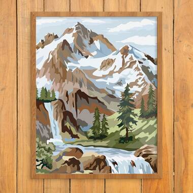 Millwood Pines Paint By Number Style Mountain Cabin & Lake (Not A PBN Kit)  On Paper Print & Reviews