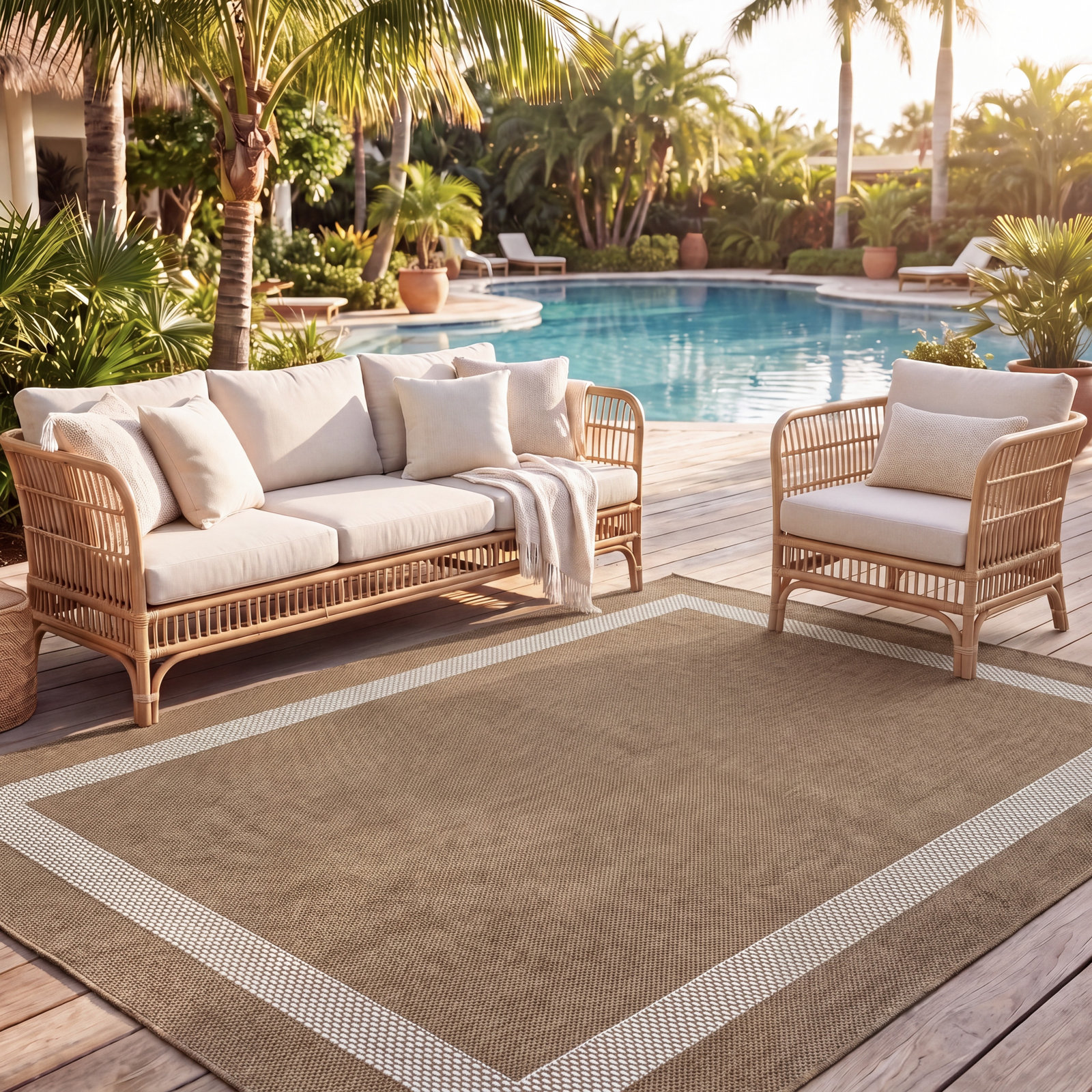 Geometric Outdoor Rug, Rectangle 8' x 10'