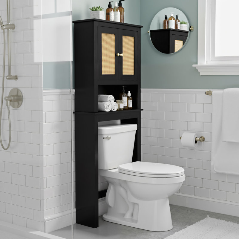 63'' H Freestanding Over The Toilet Storage, Black