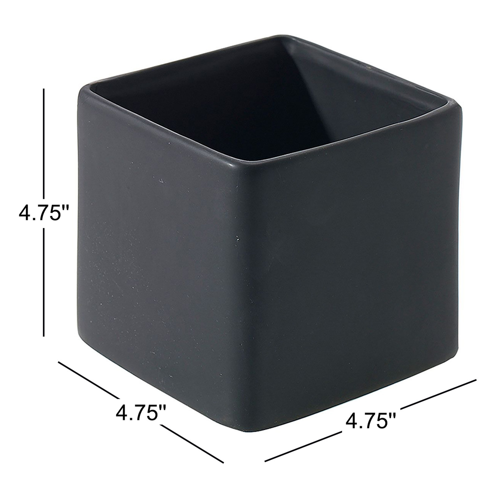 Demetria 6" Ceramic Pot Planter, 4.75" H x 4.75" W x 4.75" D, Matte Black