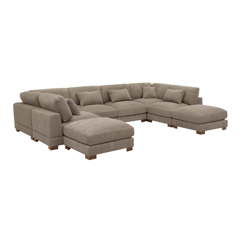 Chrisley Modular Corduroy Sectional, Camel Corduroy