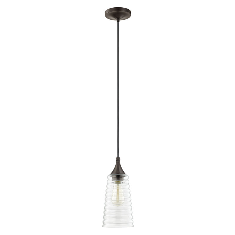 Luminaire suspendu conique à 1 lumière Wahl, Bronze anglais