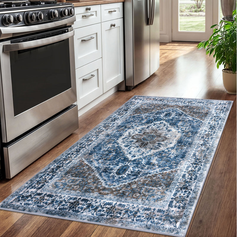 Tapis d'intérieur antidérapant Jodhveer , Rectangulaire 3 pi x 5 pi