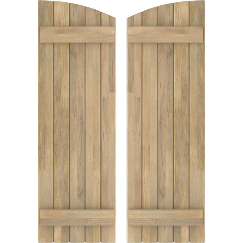 Volets de planche-n-lattes jointes avec plateau elliptique Americraft (2 lattes) (par paire), Sans finition, 17 1/2", 47"