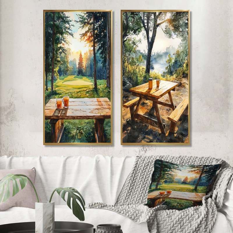 Table de camping The Morning I - Collection d'art sur toile "Food & Beverage" 2 panneaux, H 40 po x l 41 po