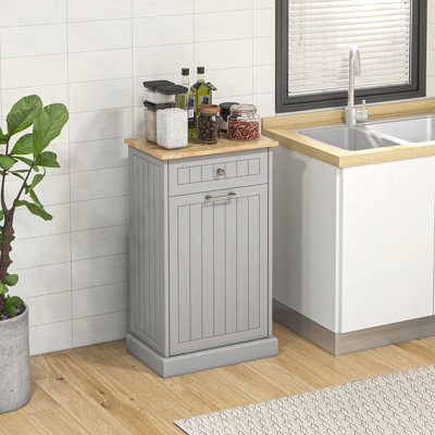 Armoire poubelle de cuisine multifonctionnelle inclinable avec grand rangement et sécurité, idéale pour économiser de l'espace et pour protéger vos animaux de compagnie