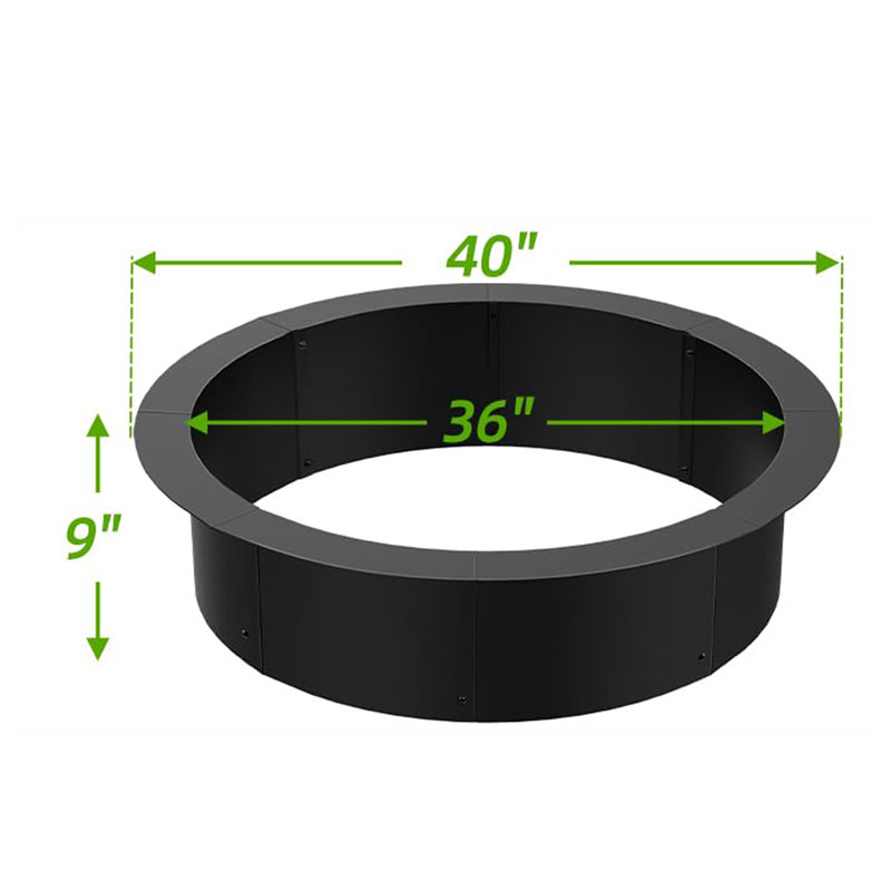 36 inch Inner Fire Pit Ring, 9" H x 40" W x 40" D