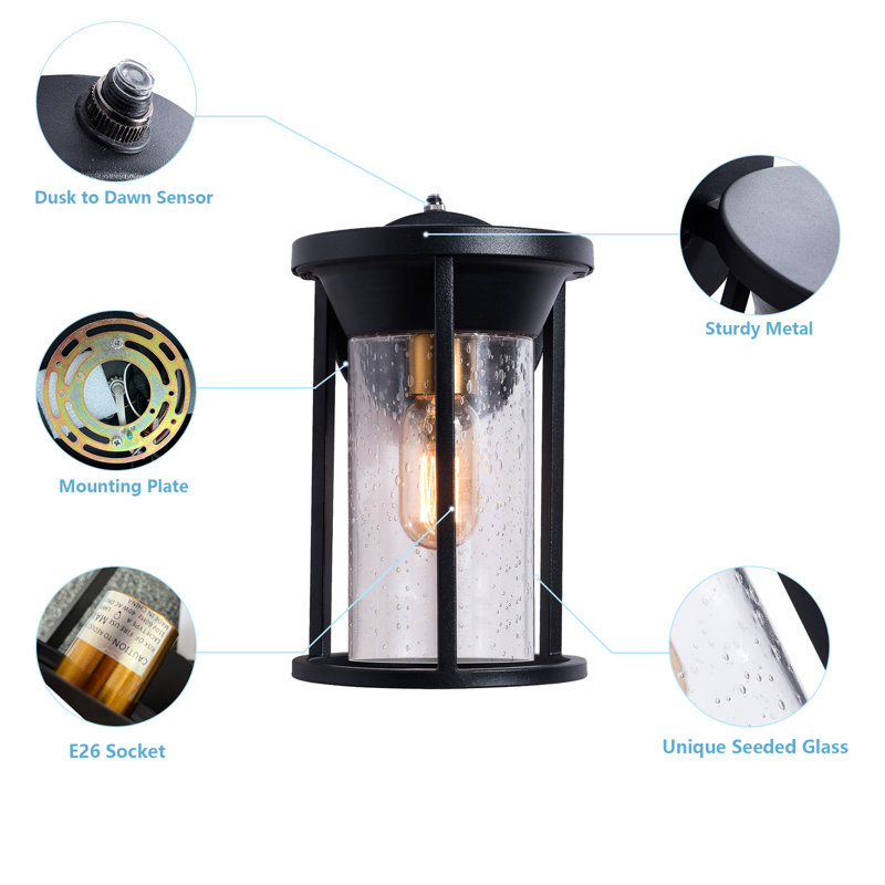 Nalley 9.25" H Dusk to Dawn Outdoor Wall Lantern 