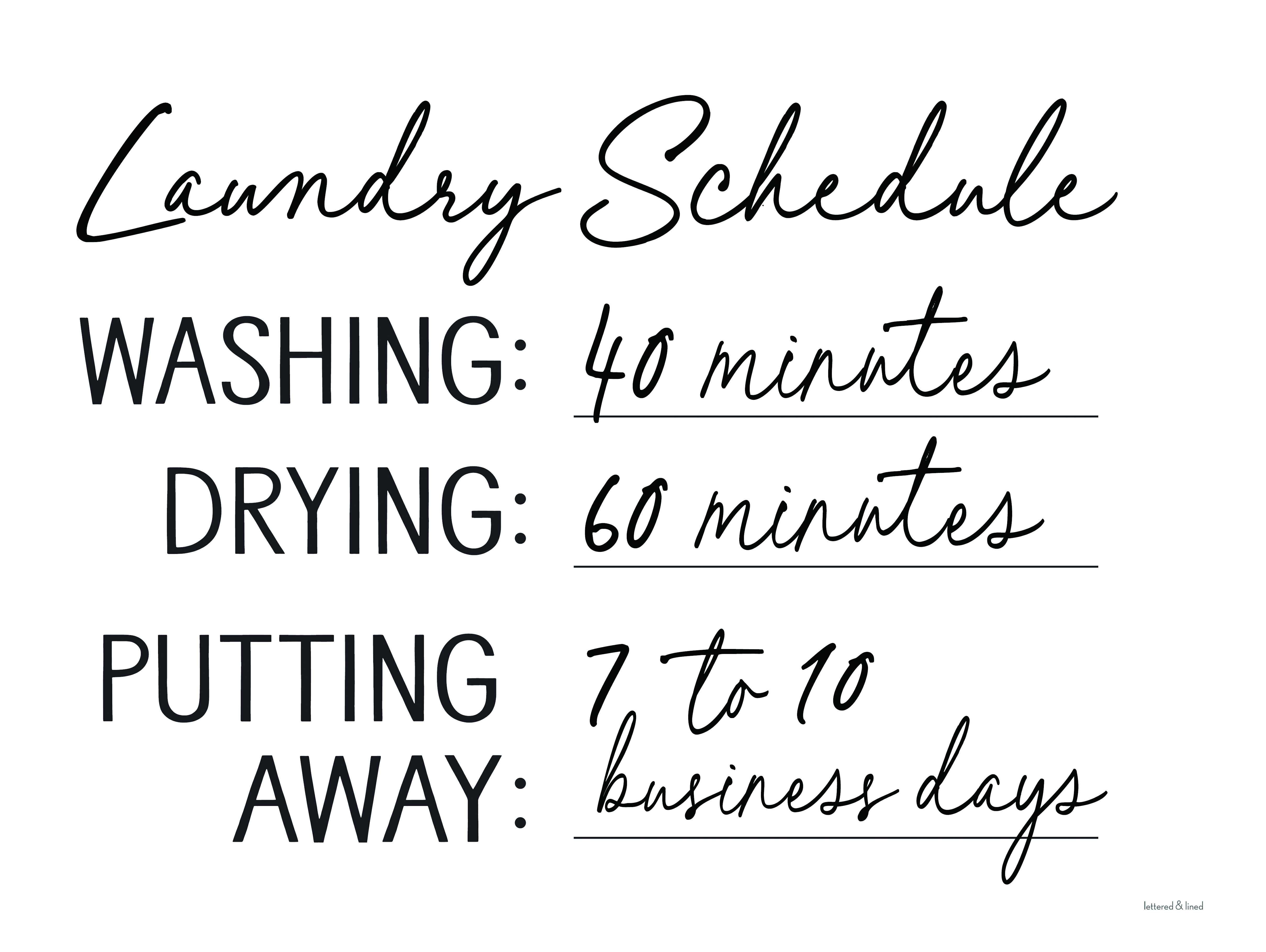 Trinx Laundry Schedule On Canvas Print Wayfair