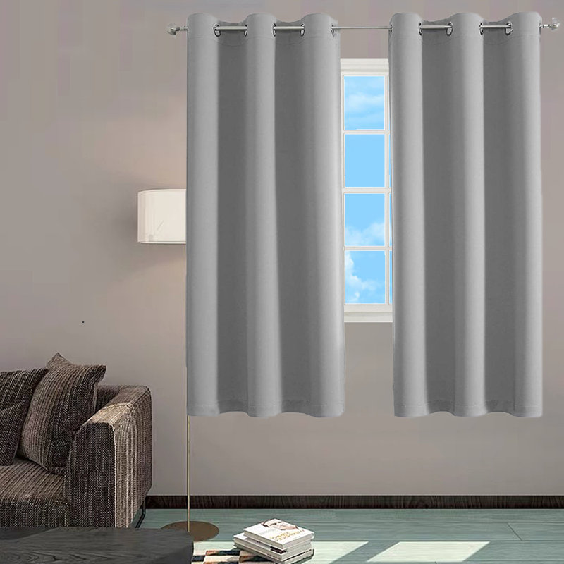 Paire de rideaux occultant avec œillets 54 po x 84 po, Gris foncé, L 54 po x L 84 po