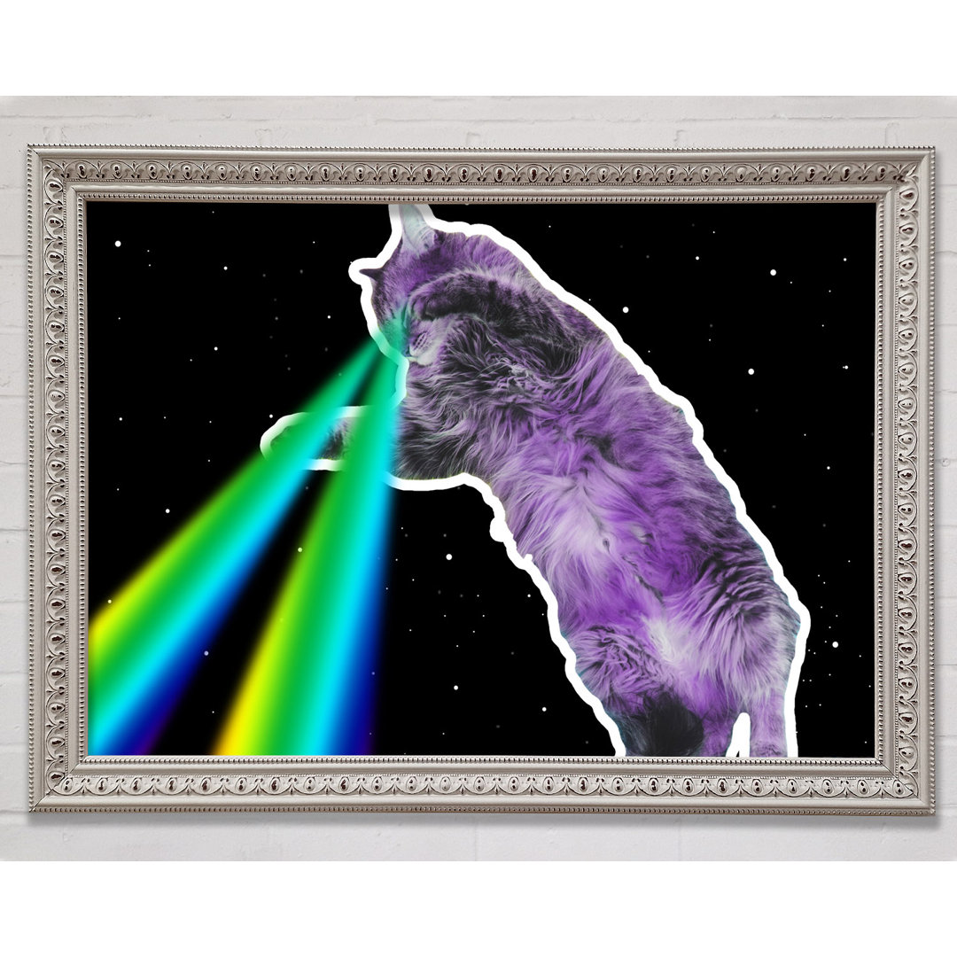 Katze Lazer Beam Space - Einzelner Bilderrahmen Kunstdrucke