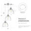 Luminaire suspendu réglable à 3 lumières avec abat-jour en verre transparent rétro unique en chrome
