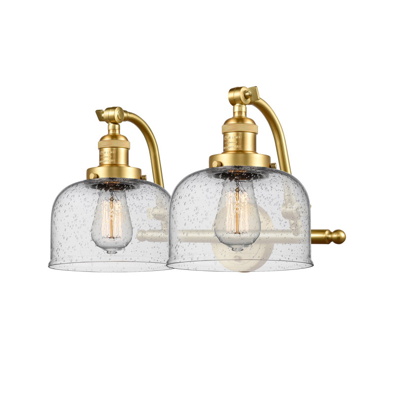 Éclairage pour salle de bain 2 lumières Bonomo Bell, Grainé, Ampoule DEL 6 watts Vinage, Or satiné