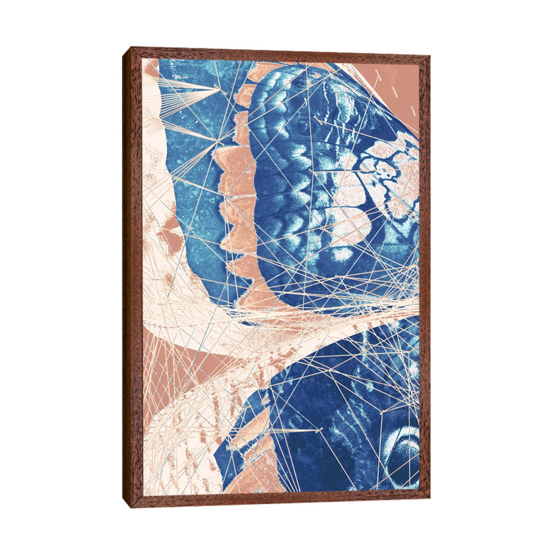 Butterfly Triptych I - Painting on Canvas, 152.4cm H x 101.6cm W x 3.81cm D, Classic Brown Wood Framed