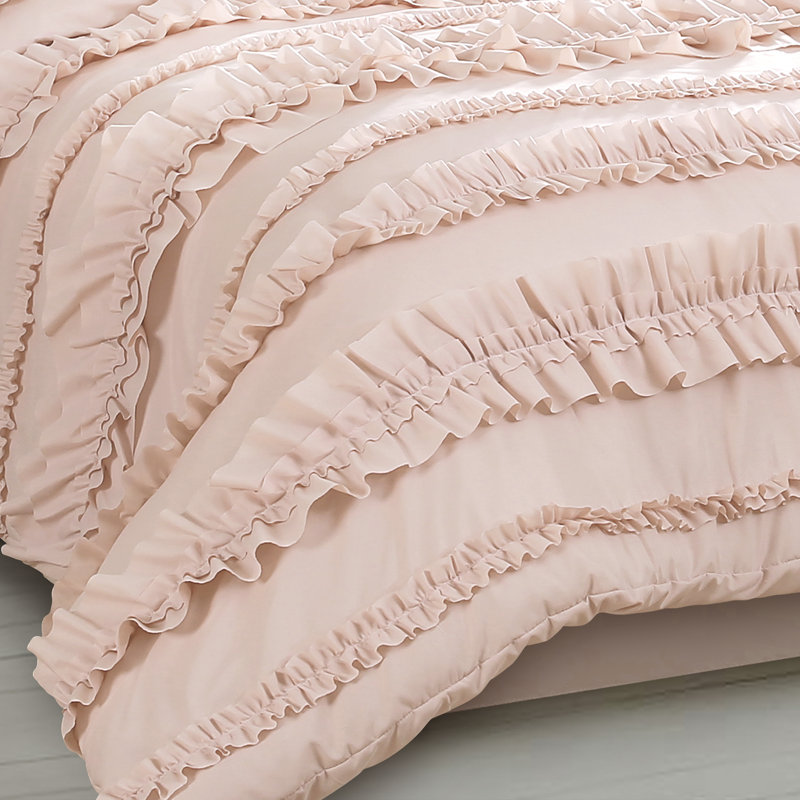 Ensemble d'édredon traditionnel en microfibre Belle, Édredon pour lit double / grand lit + 3 pièces s, Rosé