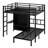 Metal Bunk Bed With Folding Desk, Closet With LED