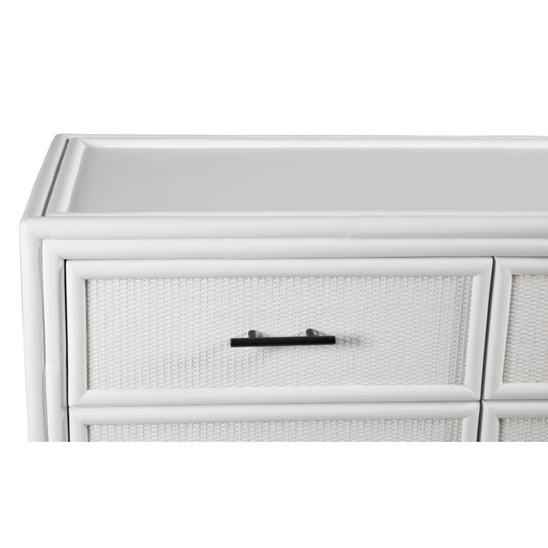 Aruba 6 - Drawer Dresser, White/Black