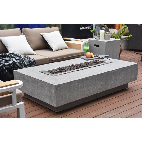 Elementi Envelor Fire Pit 14'' H X 56'' W Includes Windscreen, Lid, and ...