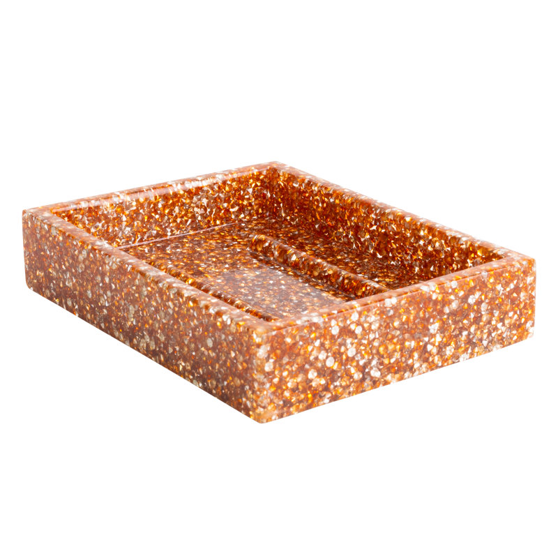 Sparkles Home Luminous Soap Dish | Rhinestone-Studded Resin | Durable & Easy to Clean, Topaz