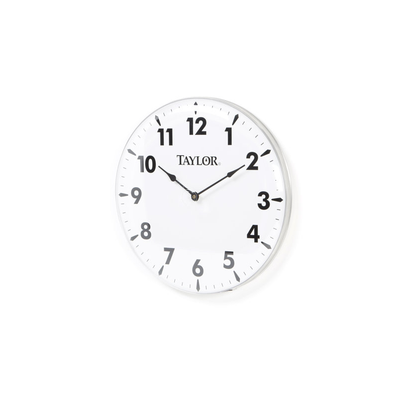 Oversized Brushed Silver Metal Patio Wall Clock 18"