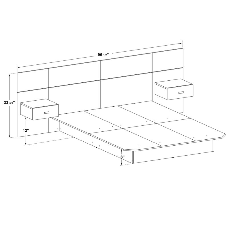 Katsuki 4-Piece Bedroom Platform Set - Modern Design
