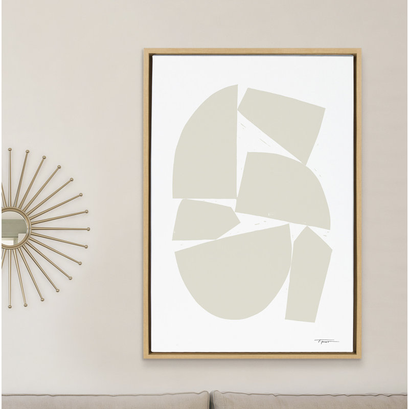 «Construct I Neutral» par déclaration sur toile encadrée, H 38 po x l 28 po, Encadré naturel